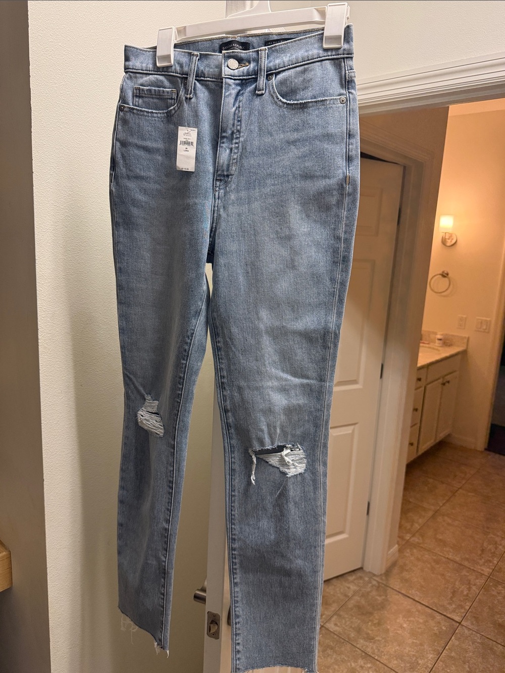 Banana Republic Light Wash Distressed Jeans NWT
